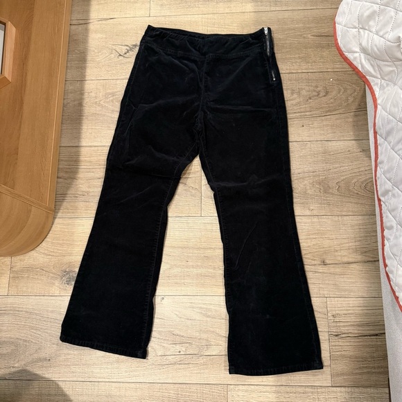 Free People women’s small velour flare casual pants black - Picture 1 of 3